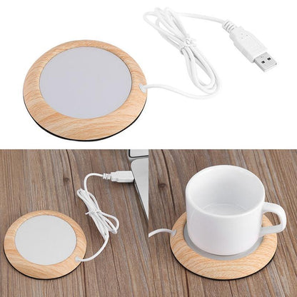 Insulated USB Mug Warmer - Wooden Design