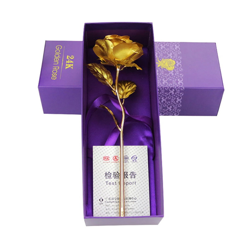 24K Gold Rose Pendant in Luxury Gift Box