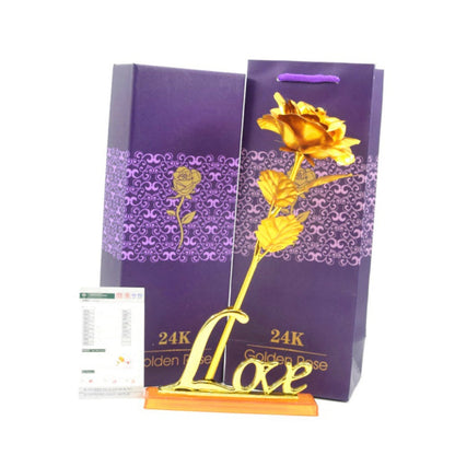 24K Gold Rose Pendant in Luxury Gift Box
