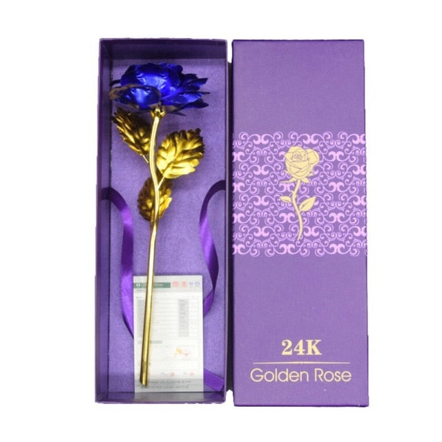 24K Gold Rose Pendant in Luxury Gift Box