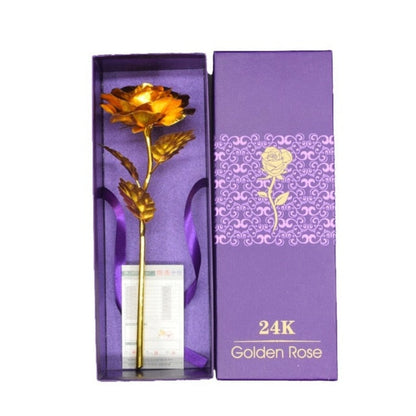 24K Gold Rose Pendant in Luxury Gift Box