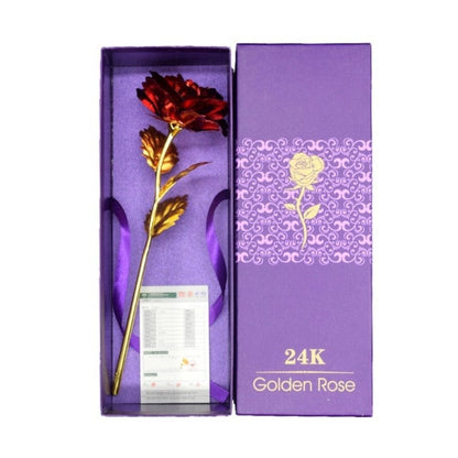 24K Gold Rose Pendant in Luxury Gift Box