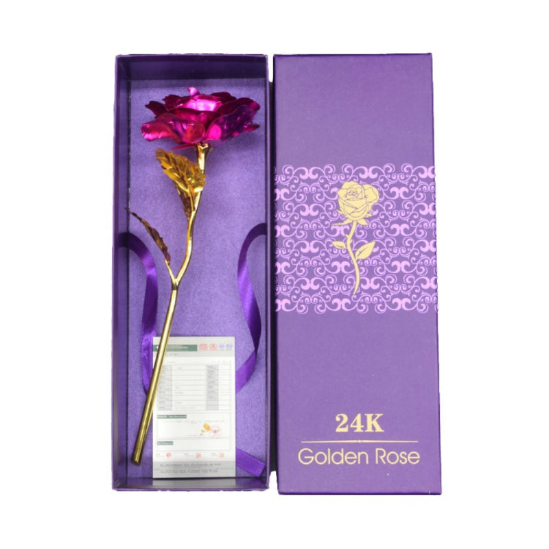 24K Gold Rose Pendant in Luxury Gift Box