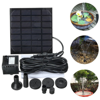 Solar Powered Fountain with 4 Adjustable Spray Jets - Cofik