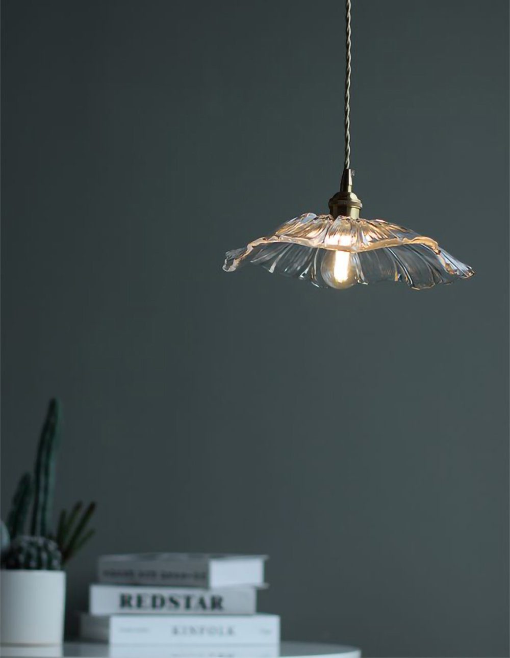 Vintage Style Glass Drop Pendant Light