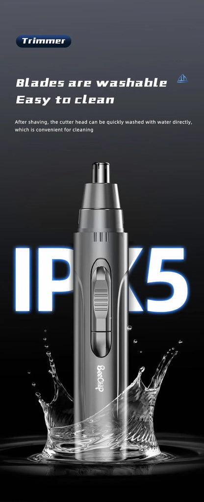 PROFESSIONAL PAINLESS NOSE & EAR HAIR TRIMMER FOR MEN AND WOMEN - RECHARGEABLE