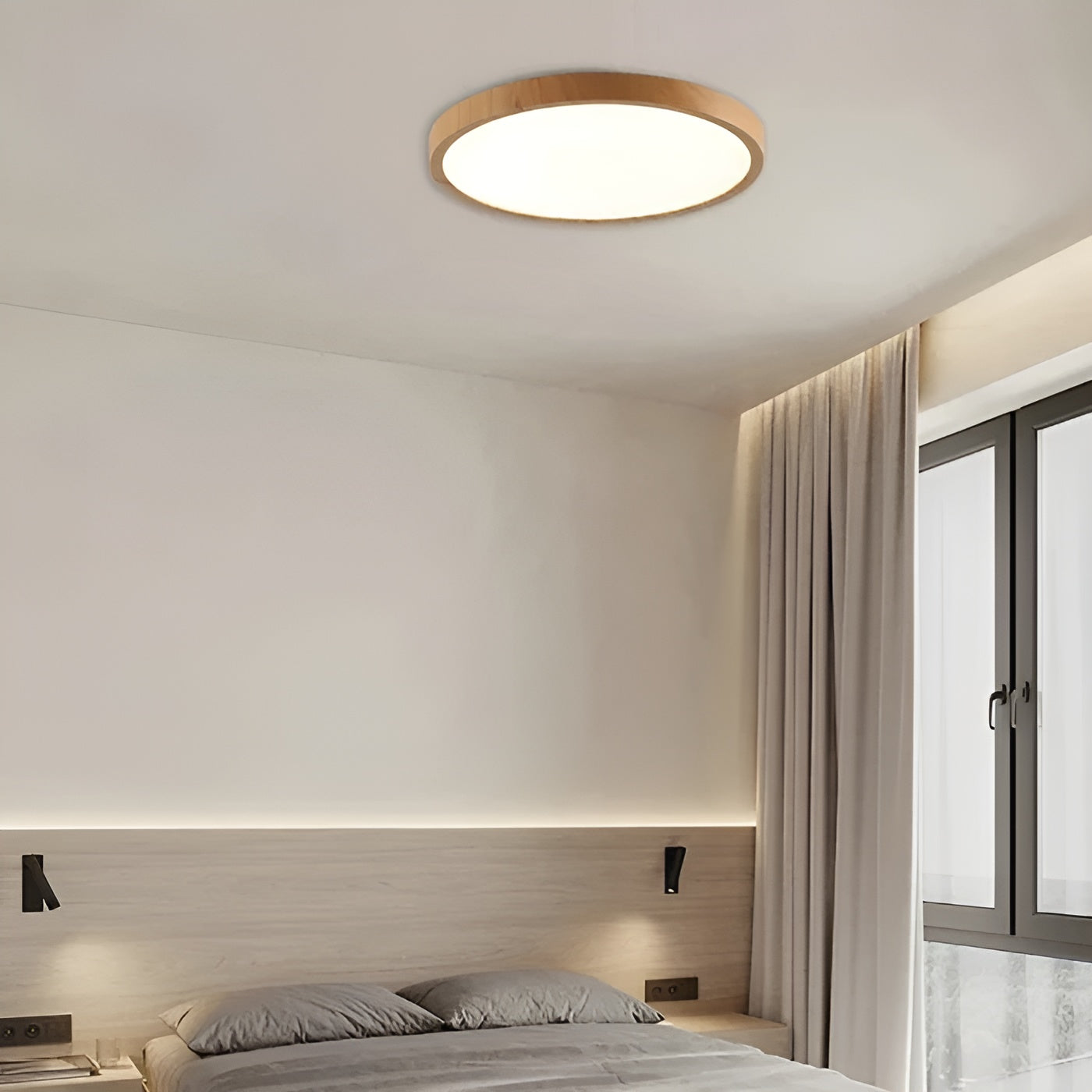 Slim Wooden LED Ceiling Lamp
