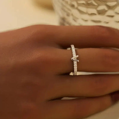 Shining Personalized Initial Letter Rings