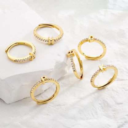 Shining Personalized Initial Letter Rings - Cofik