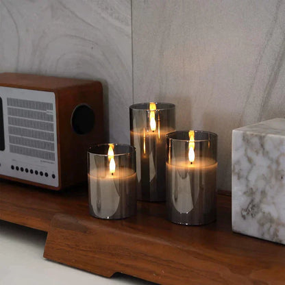 Elegant Glass Candle Style Table Lamp Set