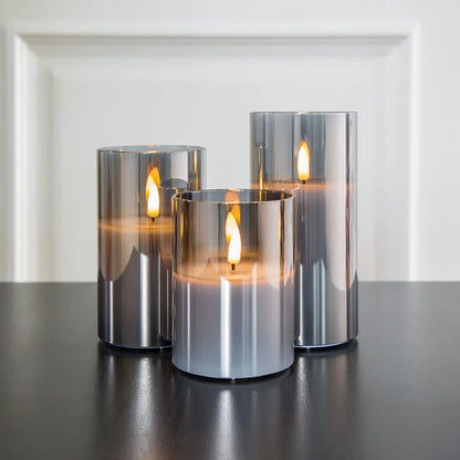 Elegant Glass Candle Style Table Lamp Set