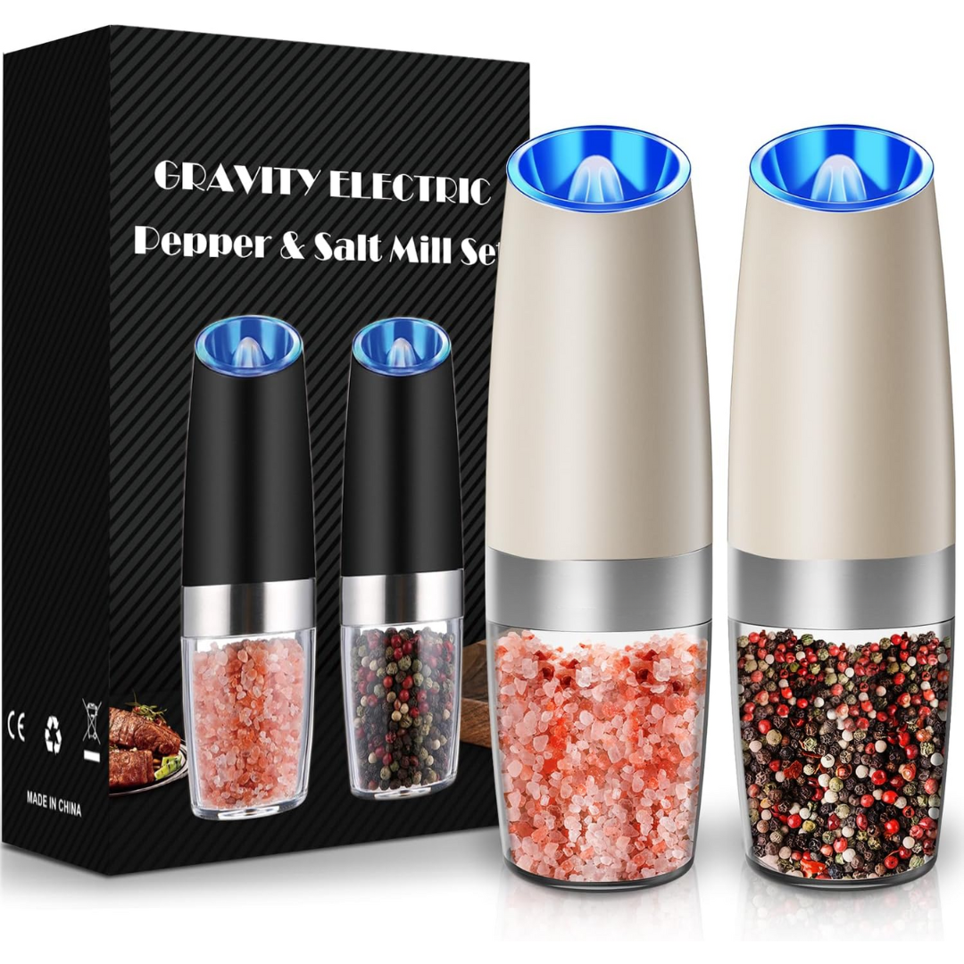 Rechargeable Electric Pepper and Salt Mill Set - GrindMaster Duo