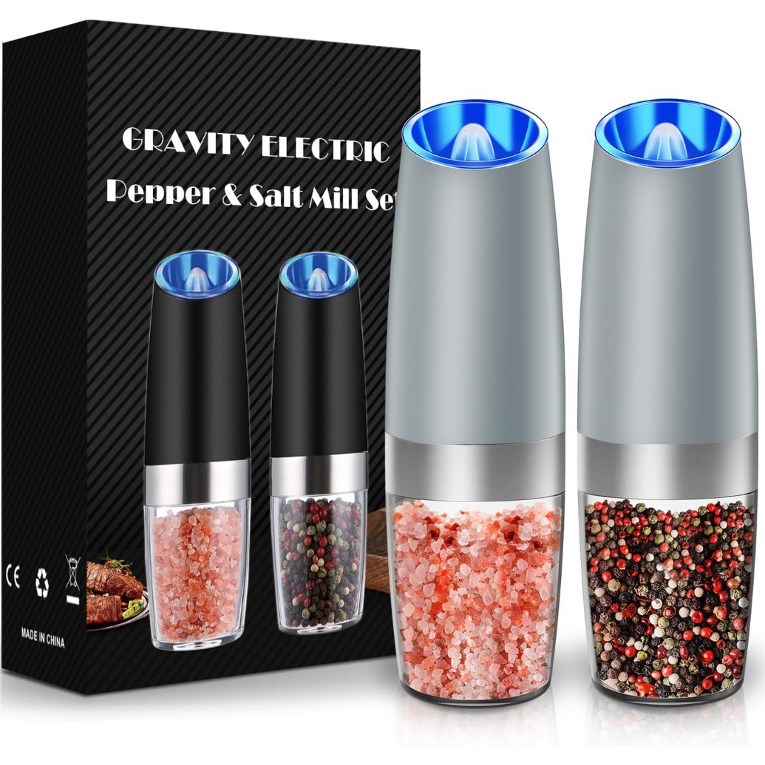 Rechargeable Electric Pepper and Salt Mill Set - GrindMaster Duo