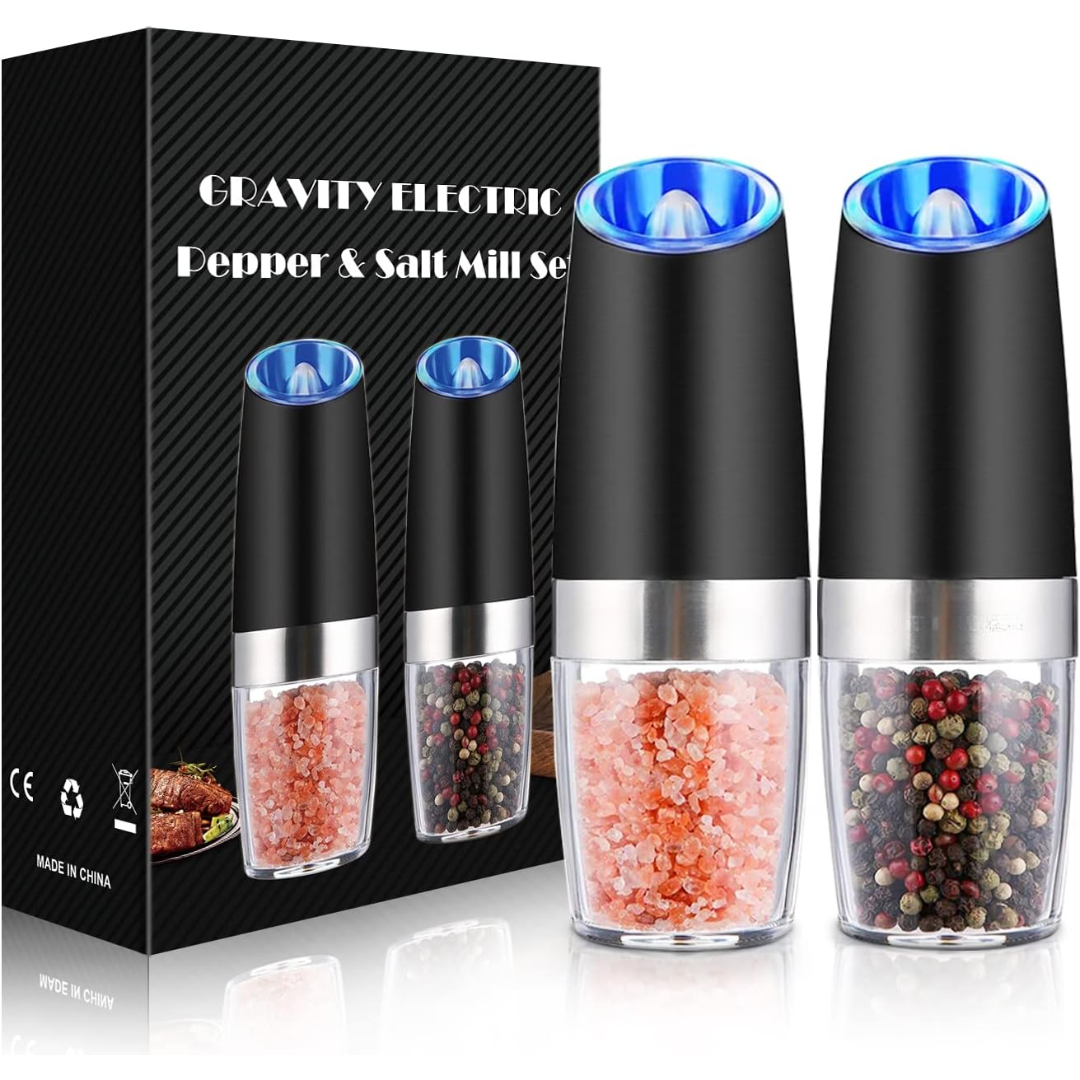 Rechargeable Electric Pepper and Salt Mill Set - GrindMaster Duo