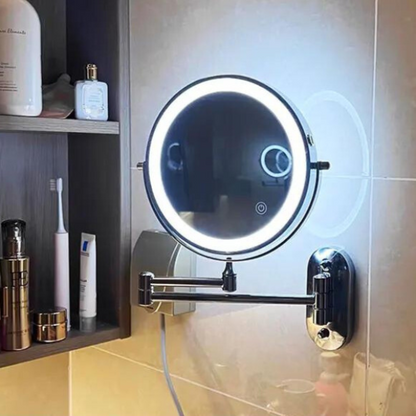 Illuminated Bathroom Mirror with Magnifying Glass - Cofik