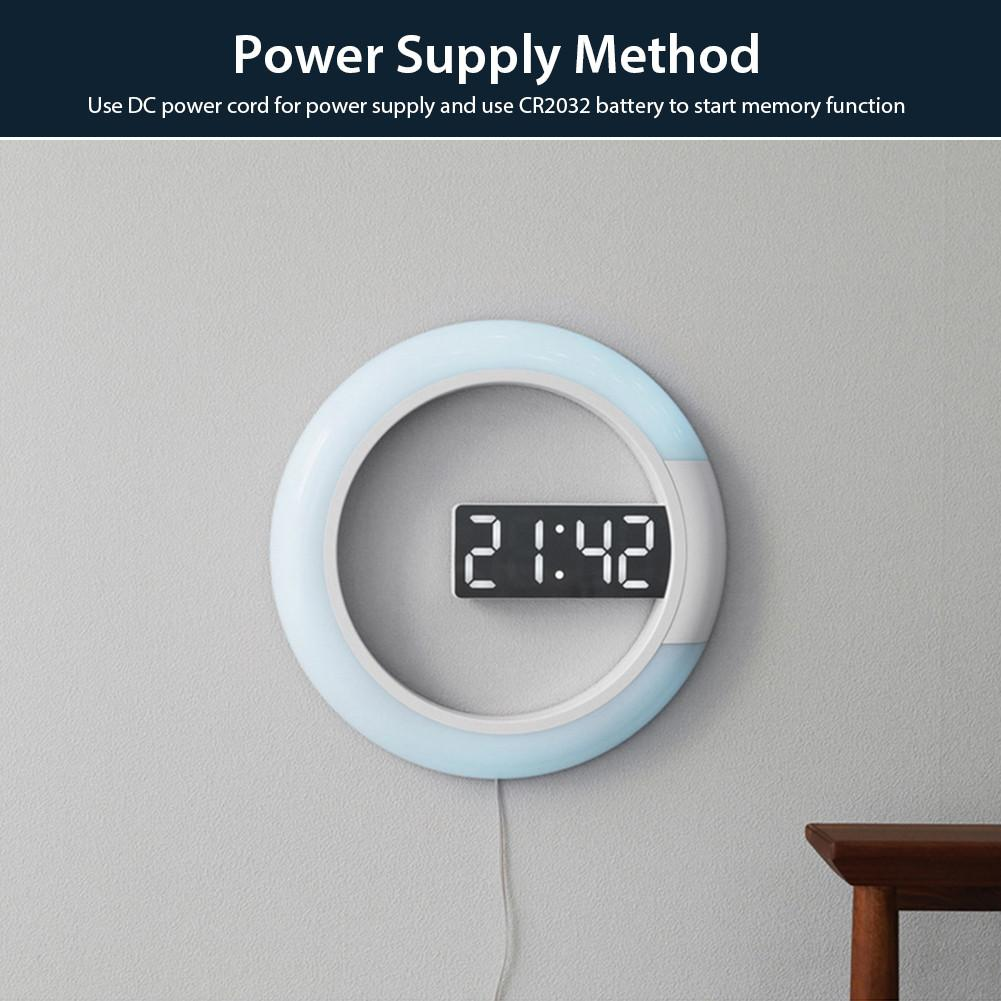 Modern LED Circle Wall Clock Lamp