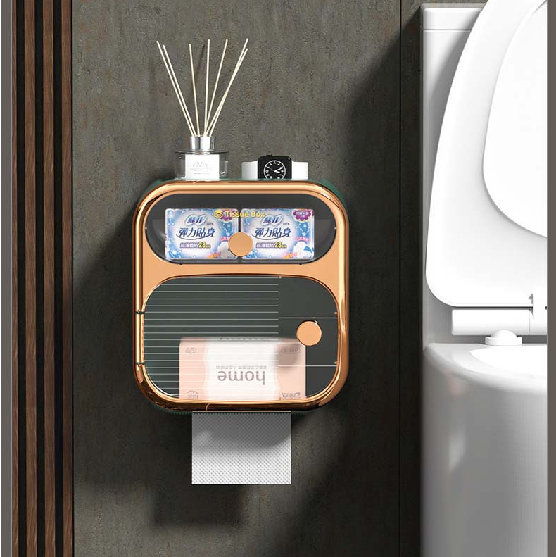 Space-Saving Wall-Mounted Toilet Paper Holder Storage