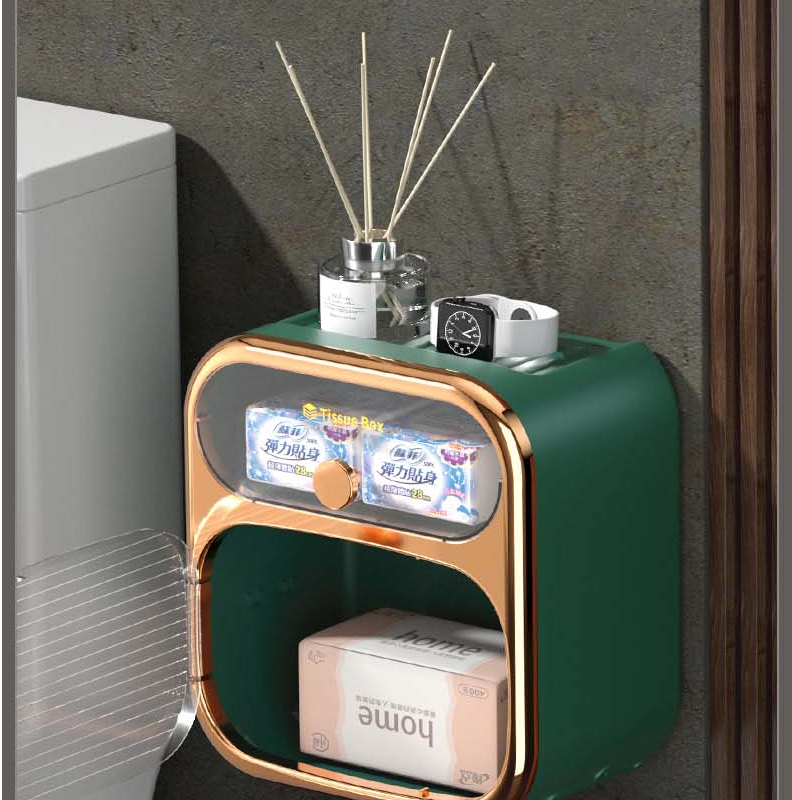 Space-Saving Wall-Mounted Toilet Paper Holder Storage