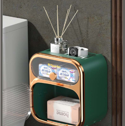 Space-Saving Wall-Mounted Toilet Paper Holder Storage