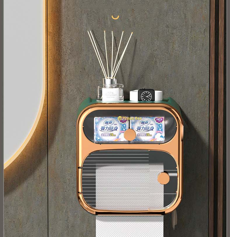 Space-Saving Wall-Mounted Toilet Paper Holder Storage