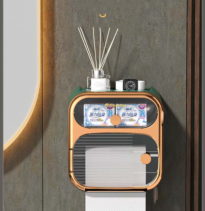 Space-Saving Wall-Mounted Toilet Paper Holder Storage