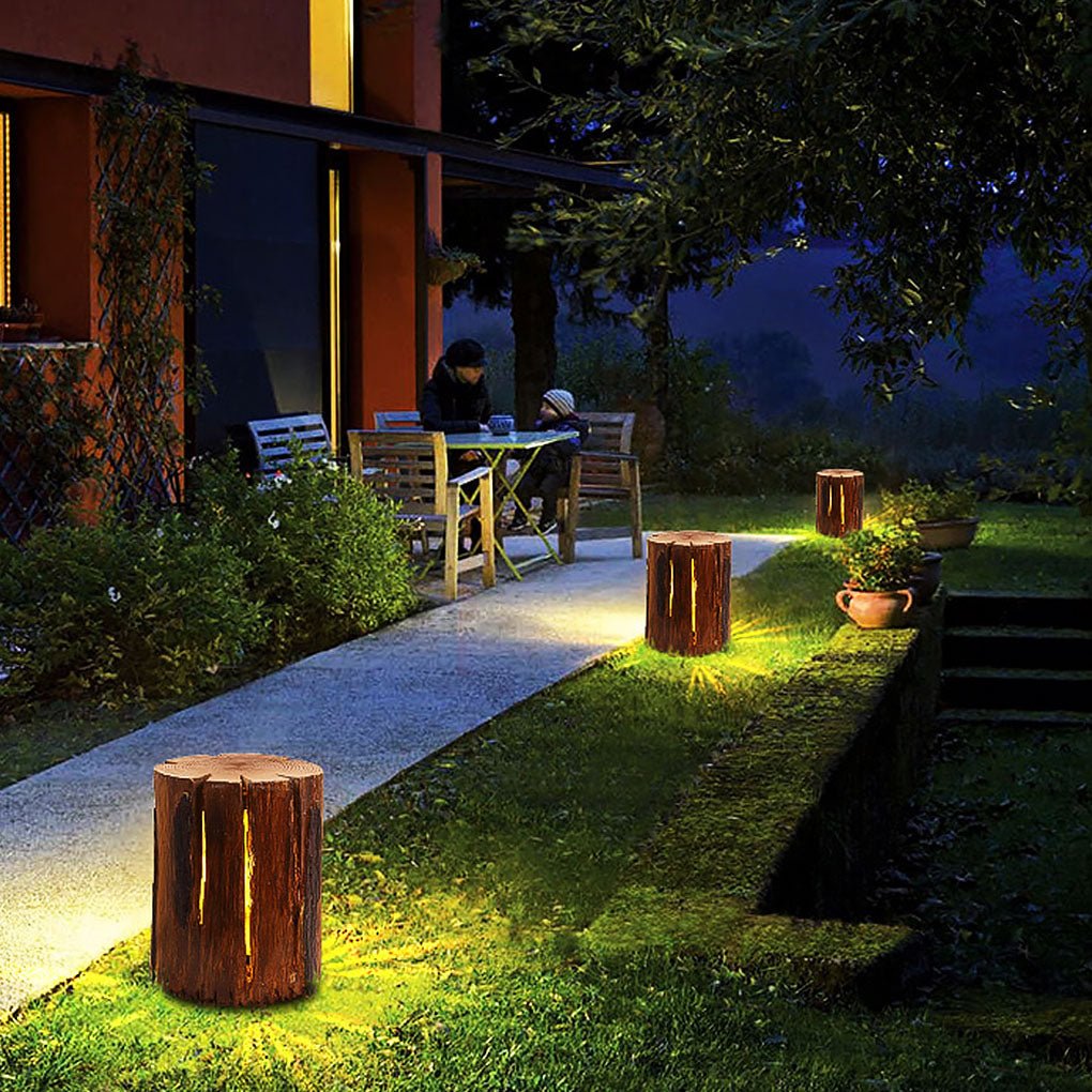 Outdoor Solar Tree Stump Garden Lights