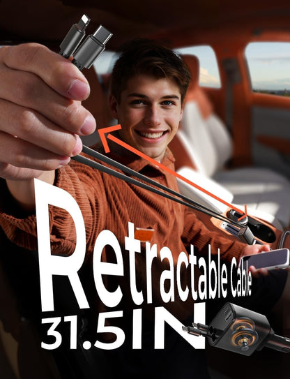 Retractable Car Charger 69W USB C