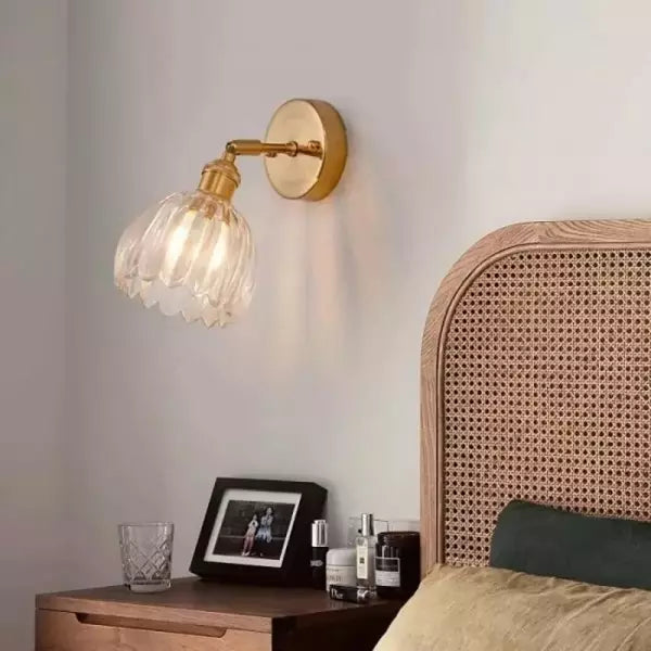 Vintage Glass Flower Wall Lamp