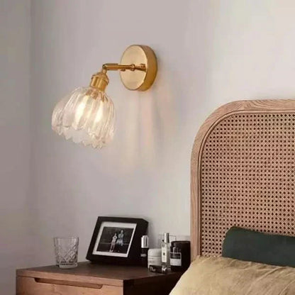 Classic Floral Glass Wall Lamp