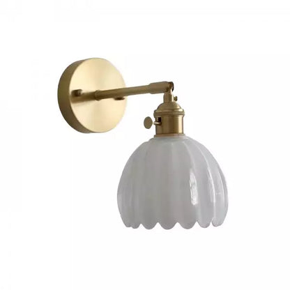 Classic Gold Glass Wall Light Fixture