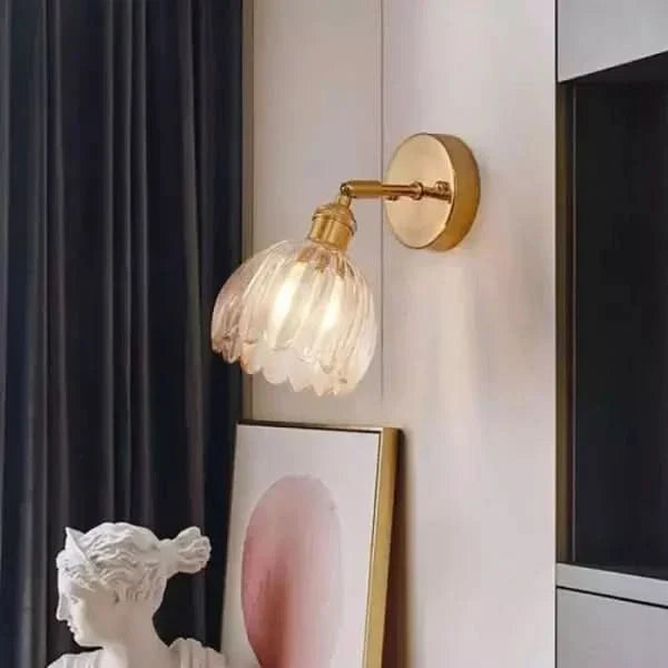 Classic Floral Glass Wall Lamp - Cofik