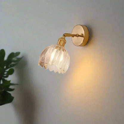 Classic Floral Glass Wall Lamp