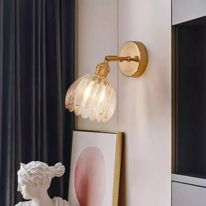Vintage Glass Flower Wall Lamp