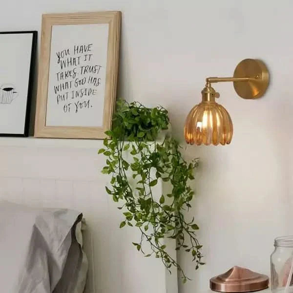 Classic Floral Glass Wall Lamp