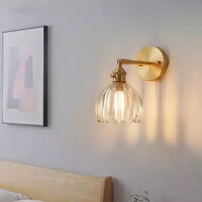 Classic Gold Glass Wall Light Fixture