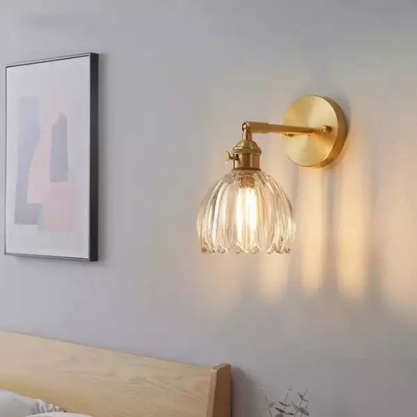 Delicate Floral Glass LED Wall Lamp