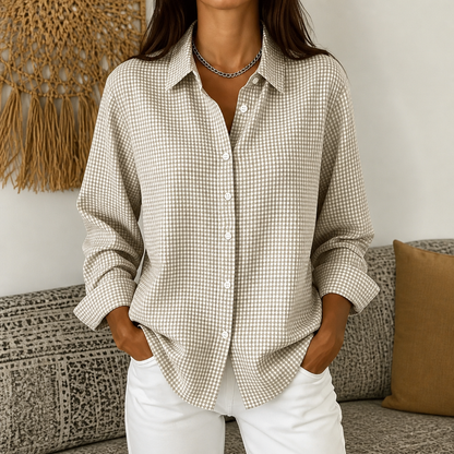 Retro Plaid Relaxed-Fit Button-Down Shirt