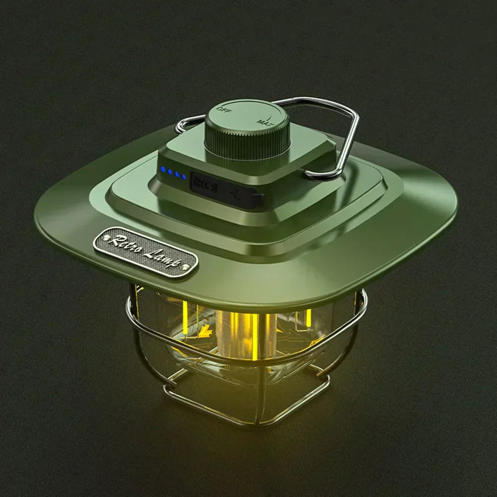 Retro Rechargeable LED Camping Lantern - NostalgiaGlow
