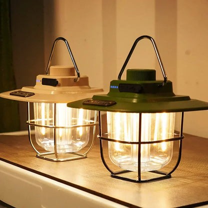 Retro Rechargeable LED Camping Lantern - NostalgiaGlow