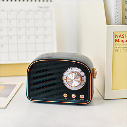 Vintage Round Bluetooth Speaker | Compact Wireless Home Audio