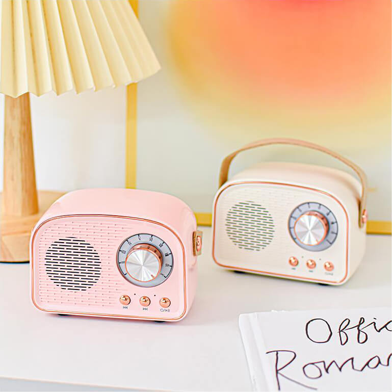 Vintage Round Bluetooth Speaker | Compact Wireless Home Audio