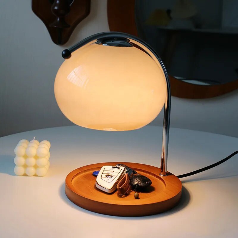 Vintage Style Glass Table Light with Base - Cofik