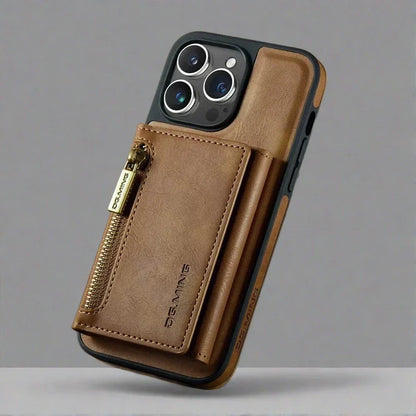 Protective Phone Wallet Case with Detachable Leather Mount
