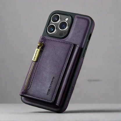 Protective Phone Wallet Case with Detachable Leather Mount