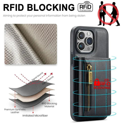 Protective Phone Wallet Case with Detachable Leather Mount