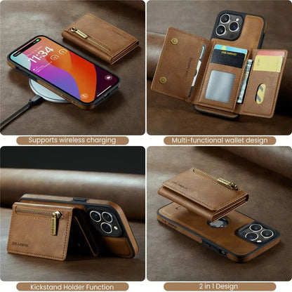 Protective Phone Wallet Case with Detachable Leather Mount