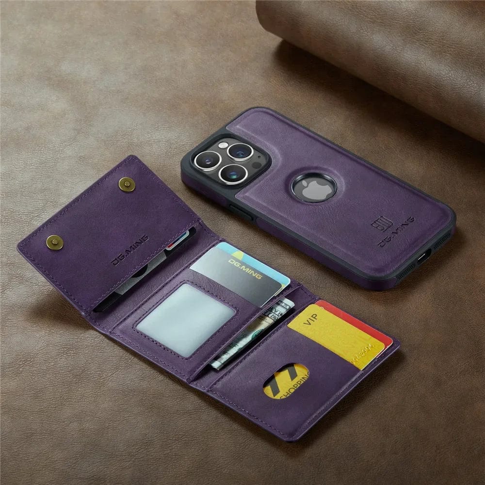 Protective Phone Wallet Case with Detachable Leather Mount
