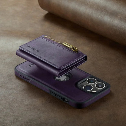 Protective Phone Wallet Case with Detachable Leather Mount