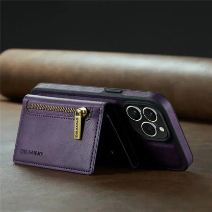 Protective Phone Wallet Case with Detachable Leather Mount
