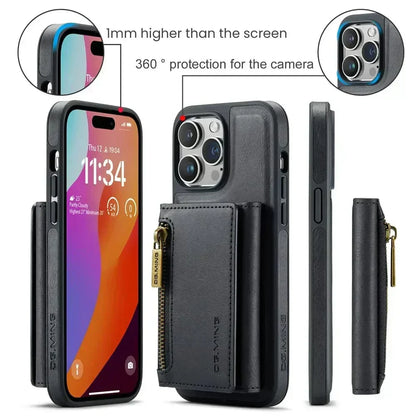 Protective Phone Wallet Case with Detachable Leather Mount